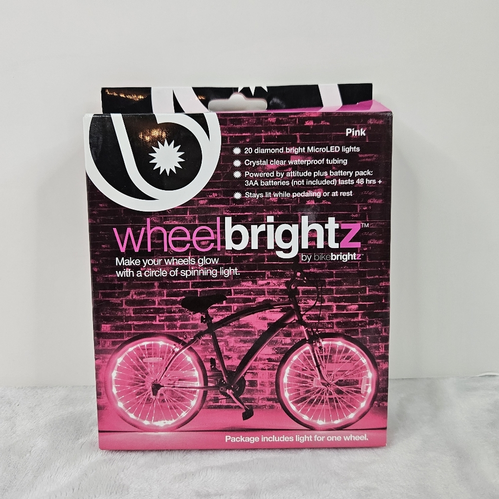 Wheelbrightz Pink LED Bicycle Light for One Wheel NEW